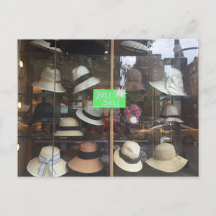 Hats for Sale Upper West Side NYC Boutique Window Postcard