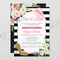 Hats & Heels Derby Black Pink Bridal Shower Floral