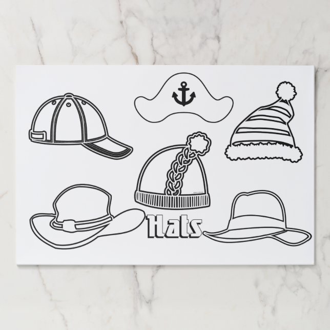 Hats Kids Coloring Sheets  Paper Pad (Front)