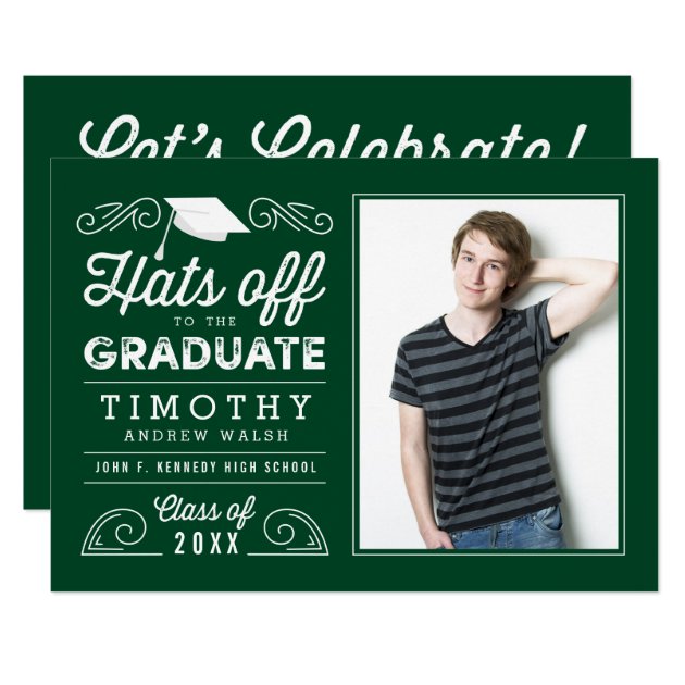 Hats Off EDITABLE COLOR Graduation Invitation