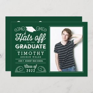 Hats Off EDITABLE COLOR Graduation Invitation