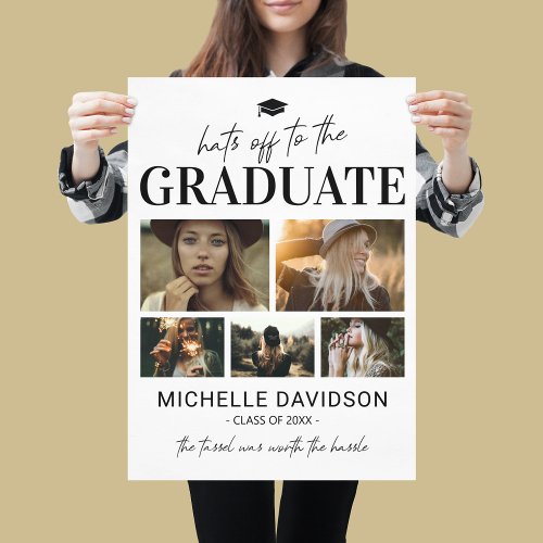 Hats Off Graduate 5 Photo Keepsake Poster