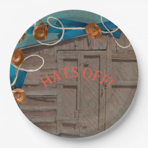 Hats off graduation grad western party celebrate paper plates
