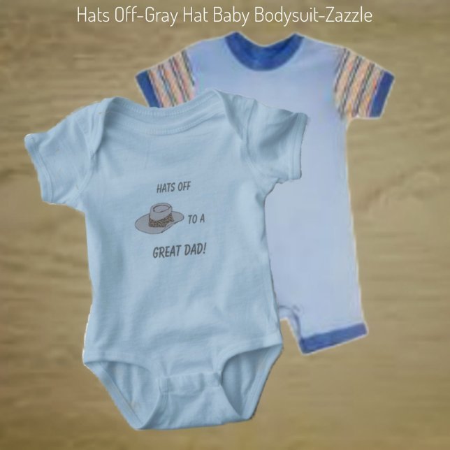 Hats Off-Gray Hat Baby Bodysuit (Creator Uploaded)