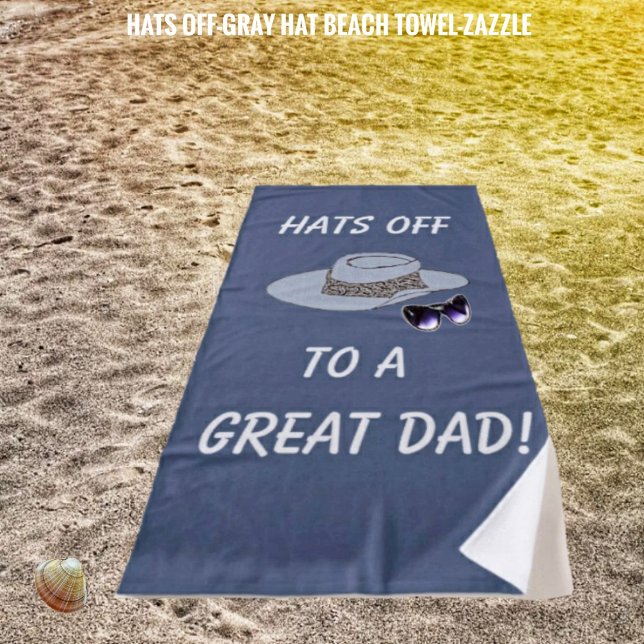 Hats Off-Gray Hat  Beach Towel (Creator Uploaded)