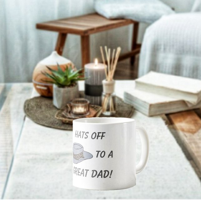 Hats Off-Gray Hat Coffee Mug (Gift this Hats Off-Gray Hat Coffee Mug, to your Dad on his special day!)