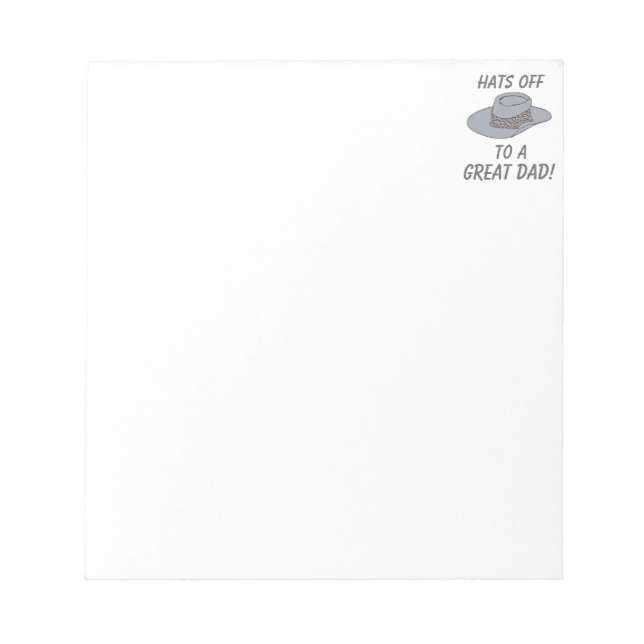 Hats Off-Gray Hat Notepad (Front)
