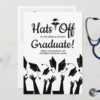 Hats Off To Medical School Doctor Graduation Party Invitation by colorfulgalshop at Zazzle