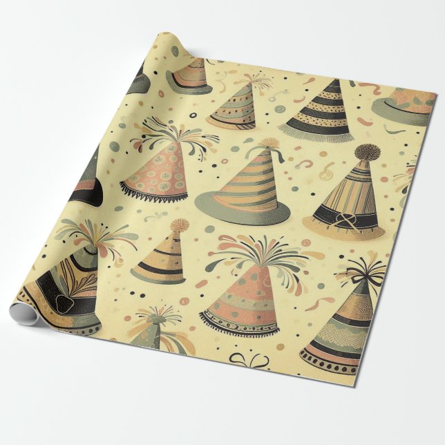 Hats off to the birthday pal! wrapping paper (Unrolled)