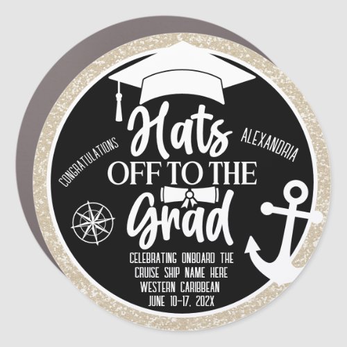Hats Off to the Grad Cruise Decoration Door Car Magnet