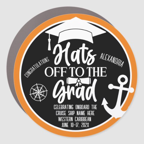 Hats Off to the Grad Cruise Decoration Door Car Magnet