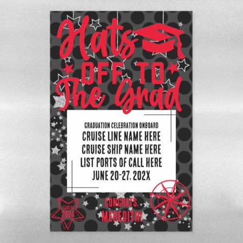 Hats off to the Grad Cruise Door Decor Magnetic Dry Erase Sheet
