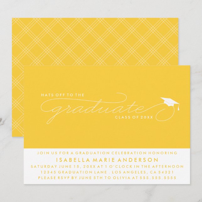 HATS OFF TO THE GRADUATE | GRADUATION INVITATION (Front/Back)