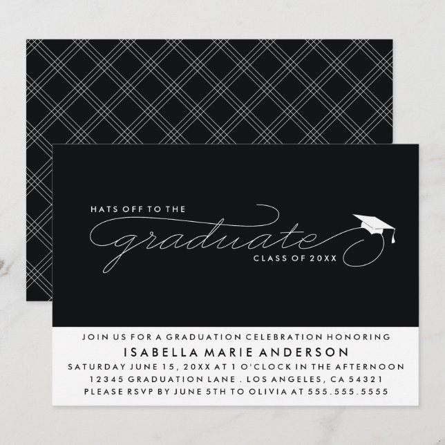 HATS OFF TO THE GRADUATE | GRADUATION INVITATION (Front/Back)