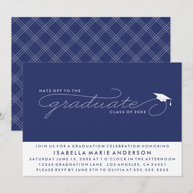 HATS OFF TO THE GRADUATE | GRADUATION INVITATION (Front/Back)