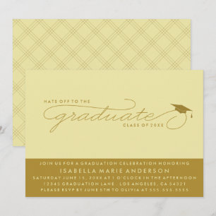 HATS OFF TO THE GRADUATE   GRADUATION INVITATION