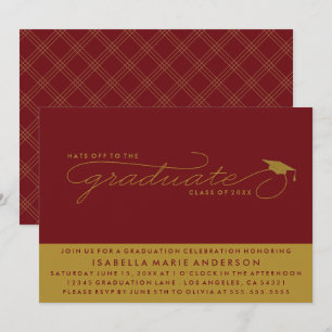 HATS OFF TO THE GRADUATE   GRADUATION INVITATION