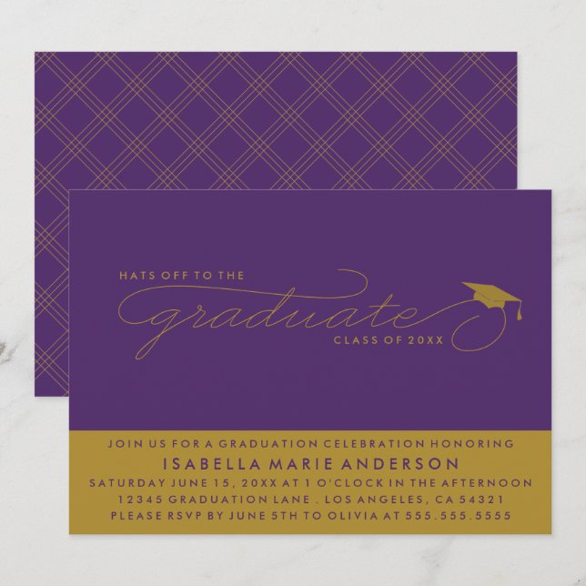 HATS OFF TO THE GRADUATE | GRADUATION INVITATION (Front/Back)