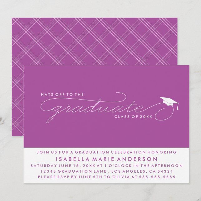 HATS OFF TO THE GRADUATE | GRADUATION INVITATION (Front/Back)