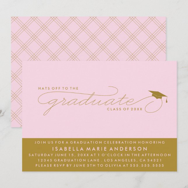 HATS OFF TO THE GRADUATE | GRADUATION INVITATION (Front/Back)
