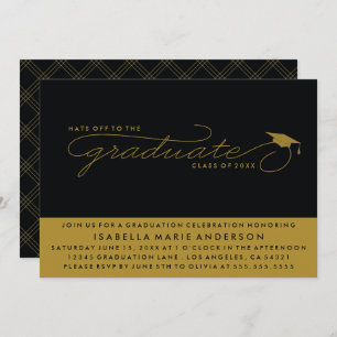 HATS OFF TO THE GRADUATE GRADUATION INVITATION