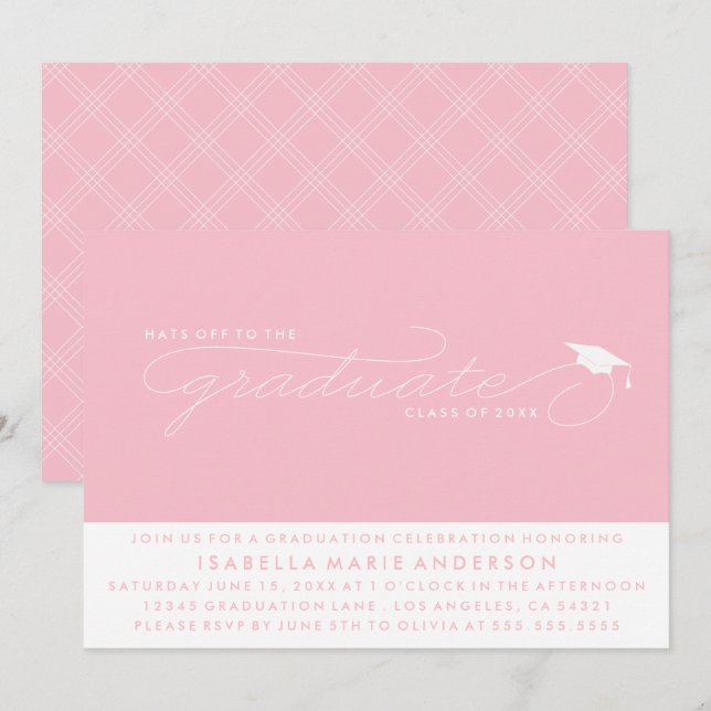HATS OFF TO THE GRADUATE | GRADUATION INVITATION (Front/Back)