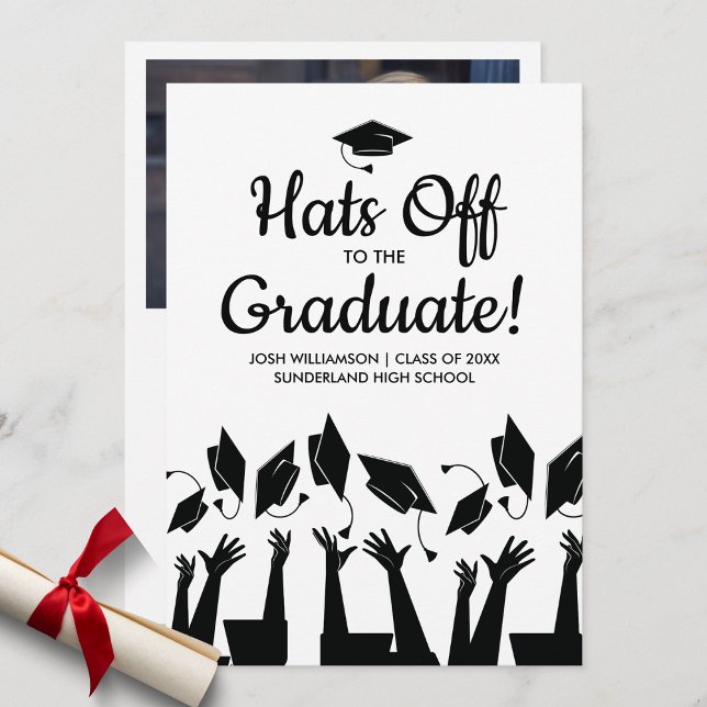 Hats off to the Graduate Graduation Party Photo Invitation (Creator Uploaded)