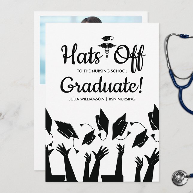 Hats off to the Graduate Nursing Graduation Party Invitation (Creator Uploaded)