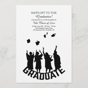 Hats Off To The Graduates Invitation