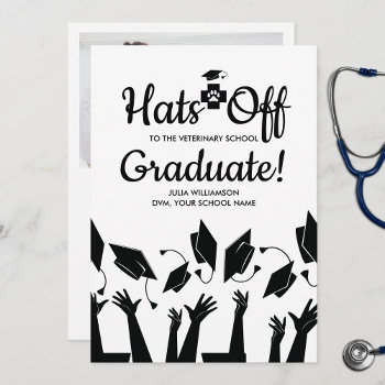 Hats Off Veterinary School Grad Graduation Party Invitation by colorfulgalshop at Zazzle