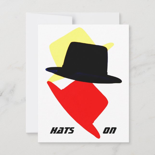 HATS ON OFF PARTY Invite Invitations EZ2 Customize (Front)