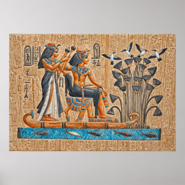 Hatshepsut Temple, Pharaonic Boats Poster (Front)