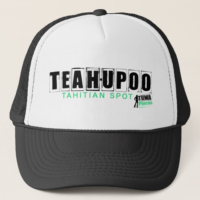 hatteahupoo green trucker hat (Front)