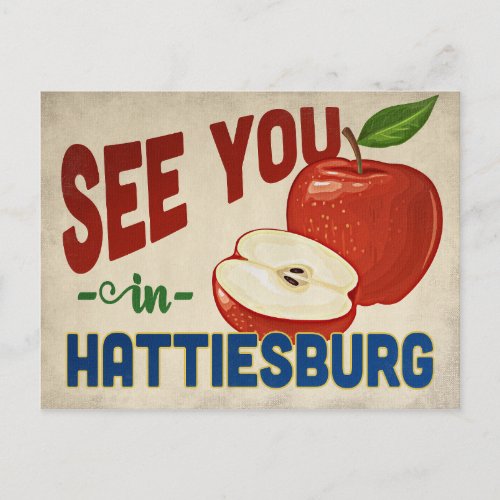 Hattiesburg Mississippi Apple _ Vintage Travel Postcard