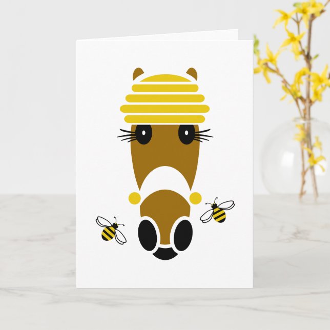Hattingdon Beehive Hat Card (Yellow Flower)