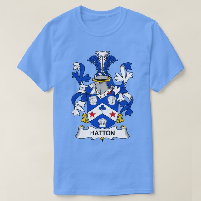 Hatton Coat of Arms Family Crest  T-Shirt (Design Front)