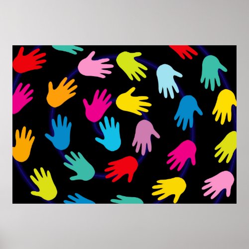 HATW HANDS AROUND THE WORLD DIGITAL CAUSES UNITY P POSTER