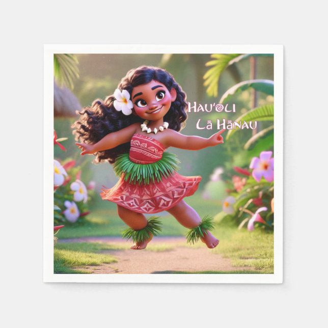 Hauʻoli Hula Princess Napkins (Front)
