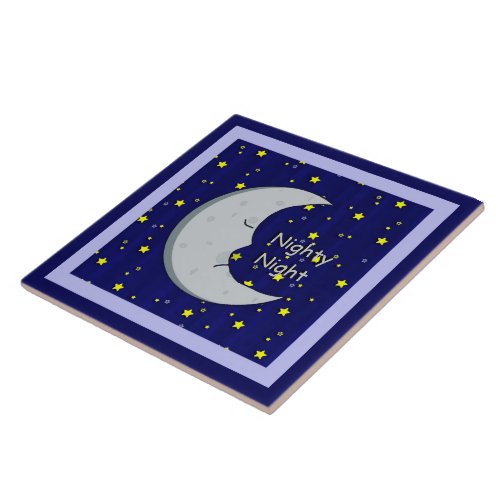Haughty Crescent Moon Ceramic Tile
