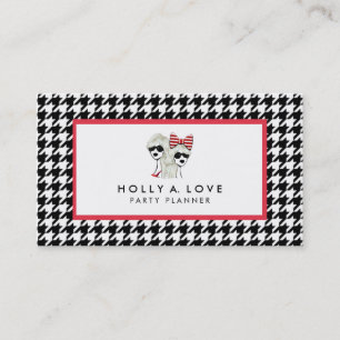 HAUGHTY HOUNDSTOOTH CARD B&W CUSTOMIZABLE