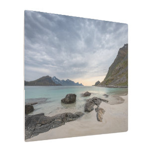 Haukland Beach Lofoten Metal Print