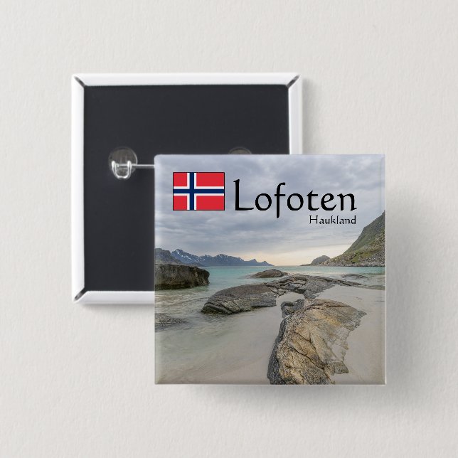 Haukland Souvenir Button (Front & Back)