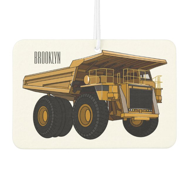 Haul truck cartoon illustration air freshener (Front)