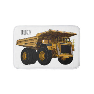 Haul truck cartoon illustration bath mat