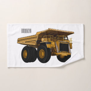 Haul truck cartoon illustration bath towel set