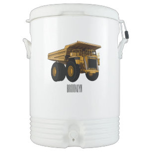 Haul truck cartoon illustration beverage cooler