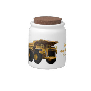 Haul truck cartoon illustration candy jar