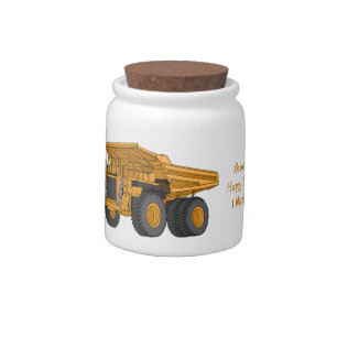 Haul truck cartoon illustration candy jar