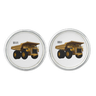 Haul truck cartoon illustration cufflinks