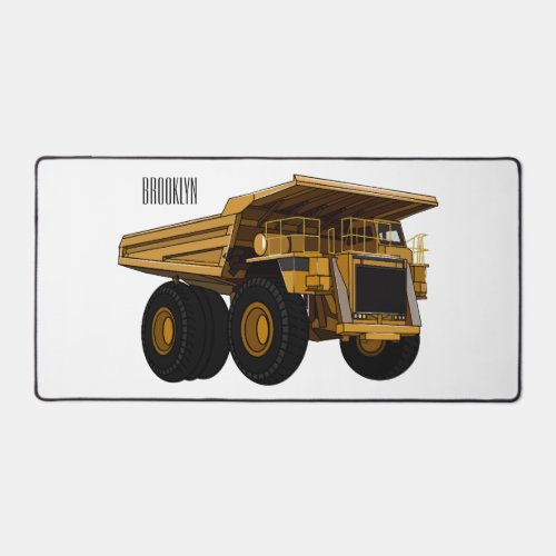 Haul truck cartoon illustration desk mat